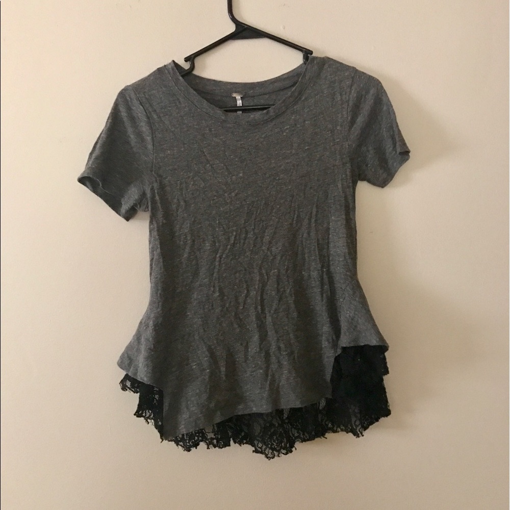 Free people tshirt with lace detail