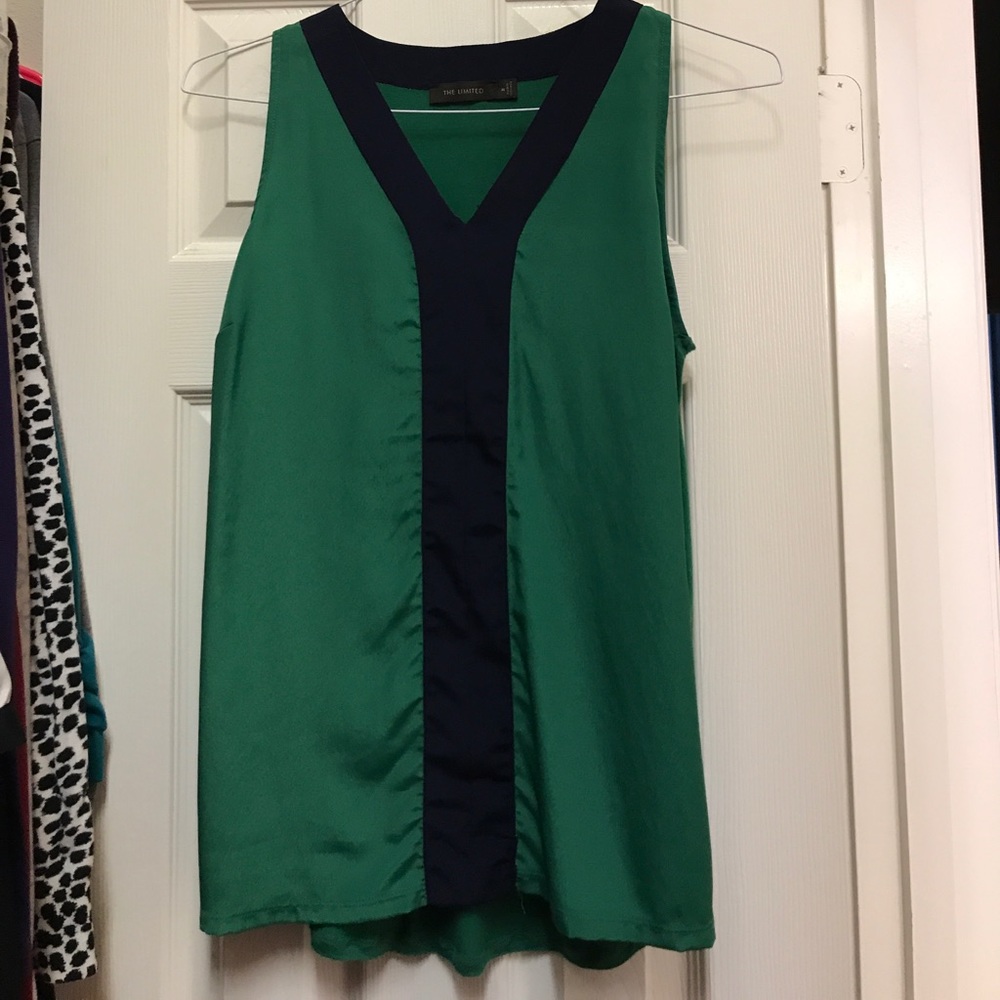 Green and navy top