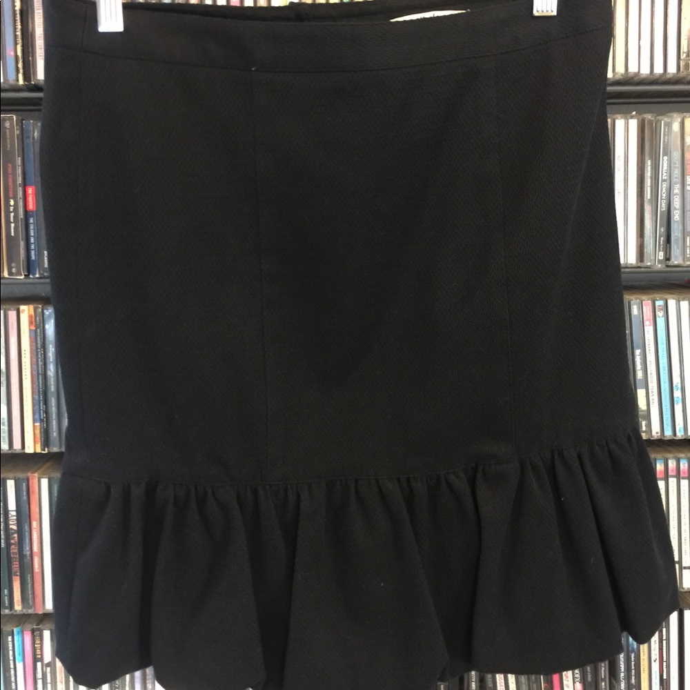 Black peplum pencil skirt