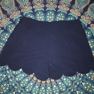 Blue scalloped shorts