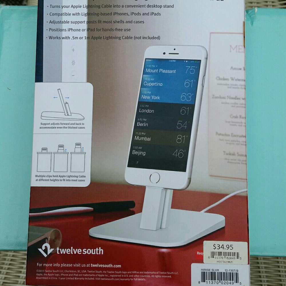 Hi Rise for iPhone + iPad ajustable charging stand