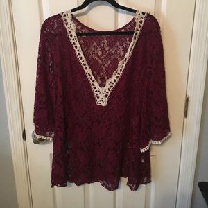 Maroon Lacey top