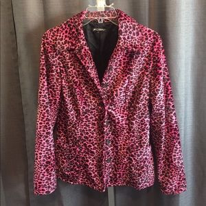 Betsey Johnson Coat Pink Cheetah - M
