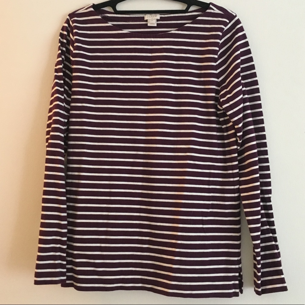 Dark purple striped J Crew long sleeve tee