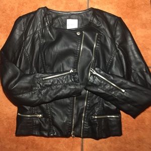 Candie's Faux Leather Black Jacket Size M