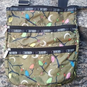 LaSportSac Kylie Crossbody Nylon Bag, birds, green
