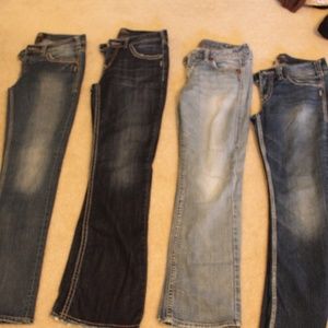 Silver Jeans; Set of 4 jeans + 1 short