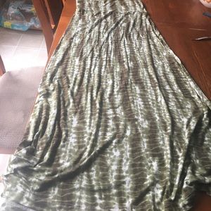 green brown and white maxi skirt