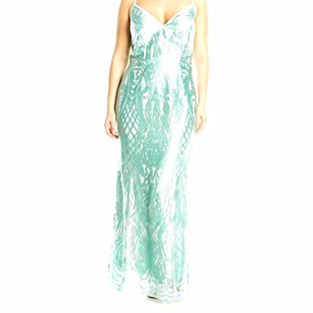 ABS by Allen Schwartz Seafoam Mermaid Couture Gown