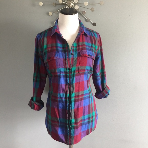 J. Crew Tops - J.Crew plaid flannel button down