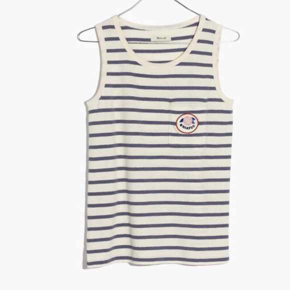 Madewell Striped Hiatus Tank Top, NWT - Picture 2 of 7