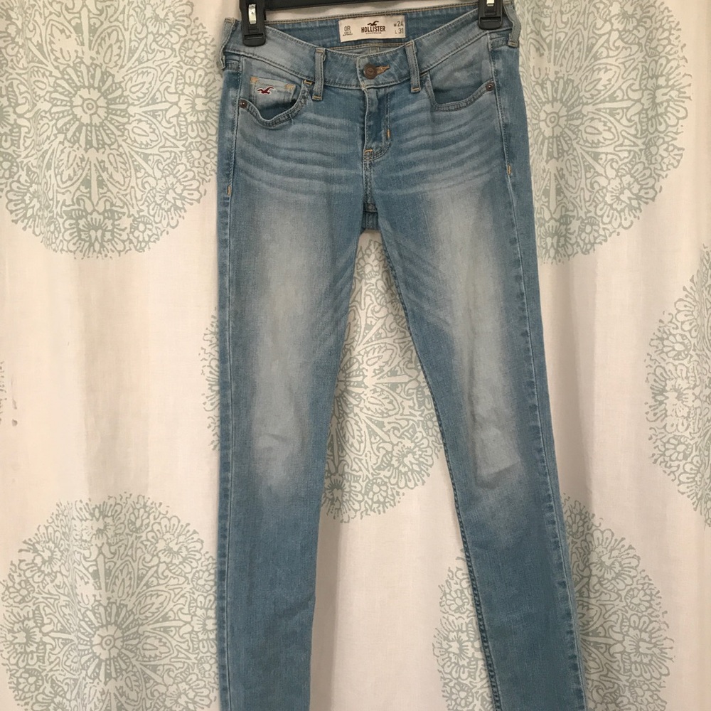 Light wash, low rise Hollister jeans