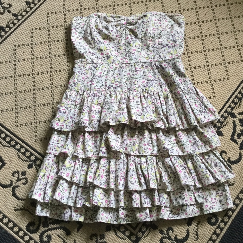 🆕 J. Crew Strapless Ruffled Dress 🌸🦋🌼🐳💟 - Picture 3 of 8