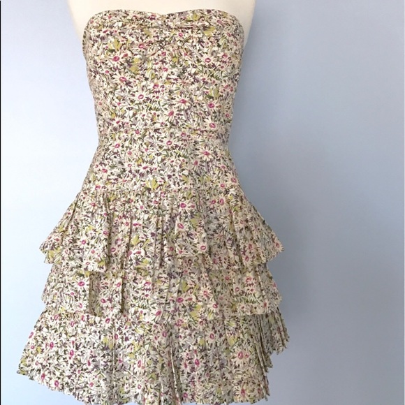🆕 J. Crew Strapless Ruffled Dress 🌸🦋🌼🐳💟 - Picture 1 of 8
