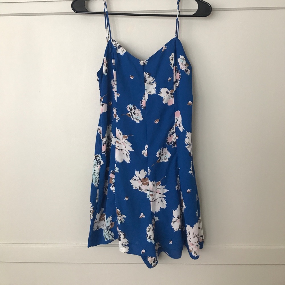Zara TRF blue floral romper