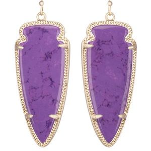 Kendra Scott Skylar earrings in Violet. Gold.