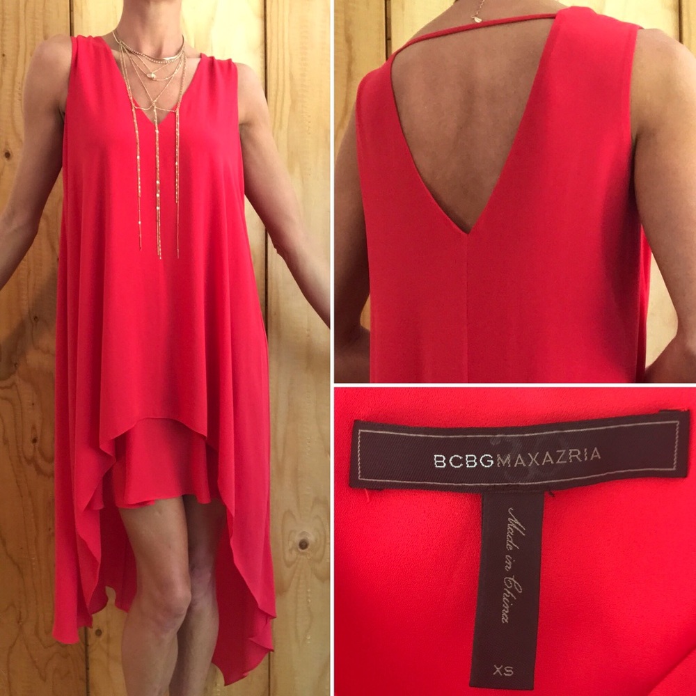 BCBGMAXAZRIA Kiara Sleeveless Red Dress XS V-Neck