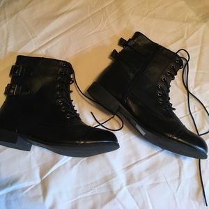 Pleather black boots