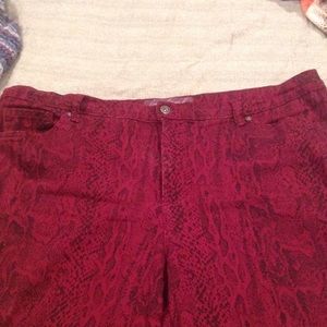 Snake print relax jeans