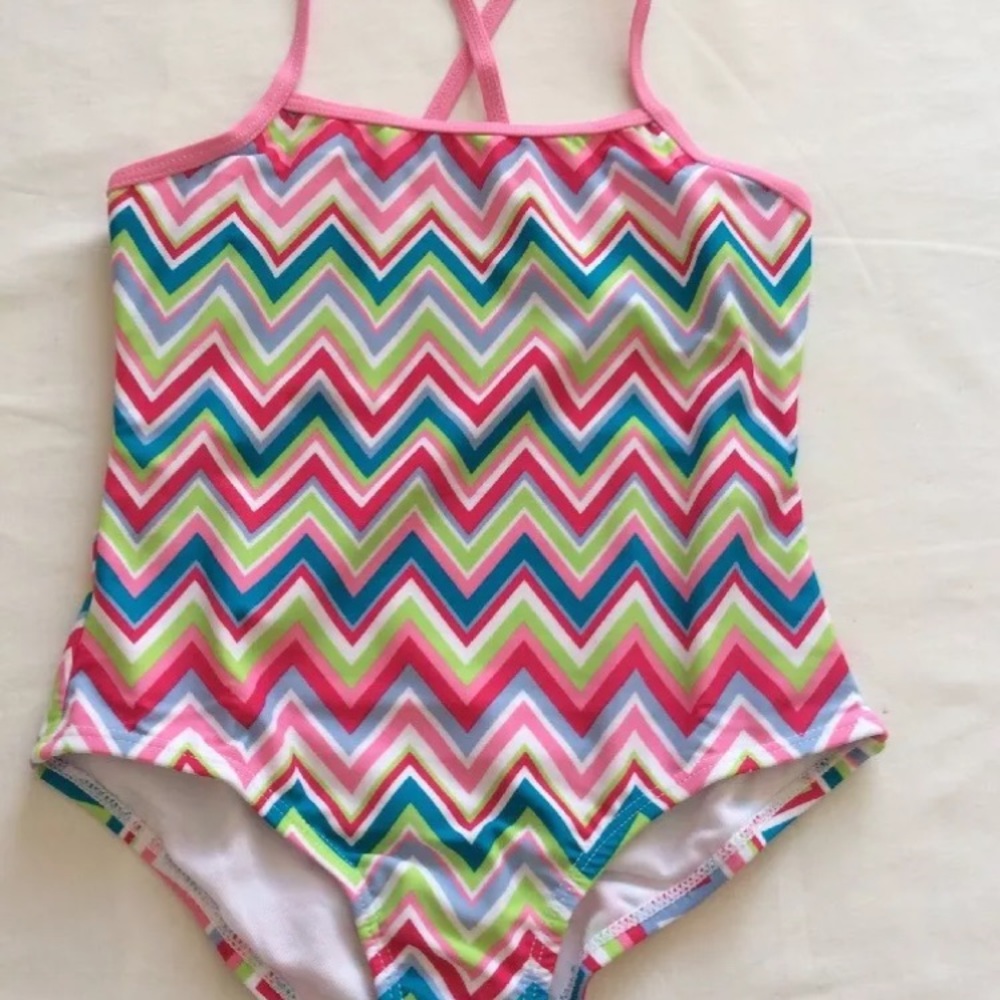 NWT GIRL MULTICOLOR SWIMSUIT S/P 6-6X Fully Lined