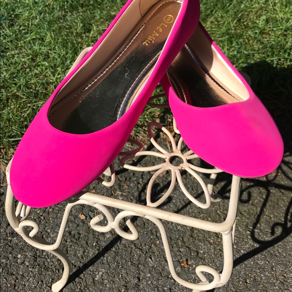 Hot Pink Ballet Flats - Size 9 (fit like 8/8.5)