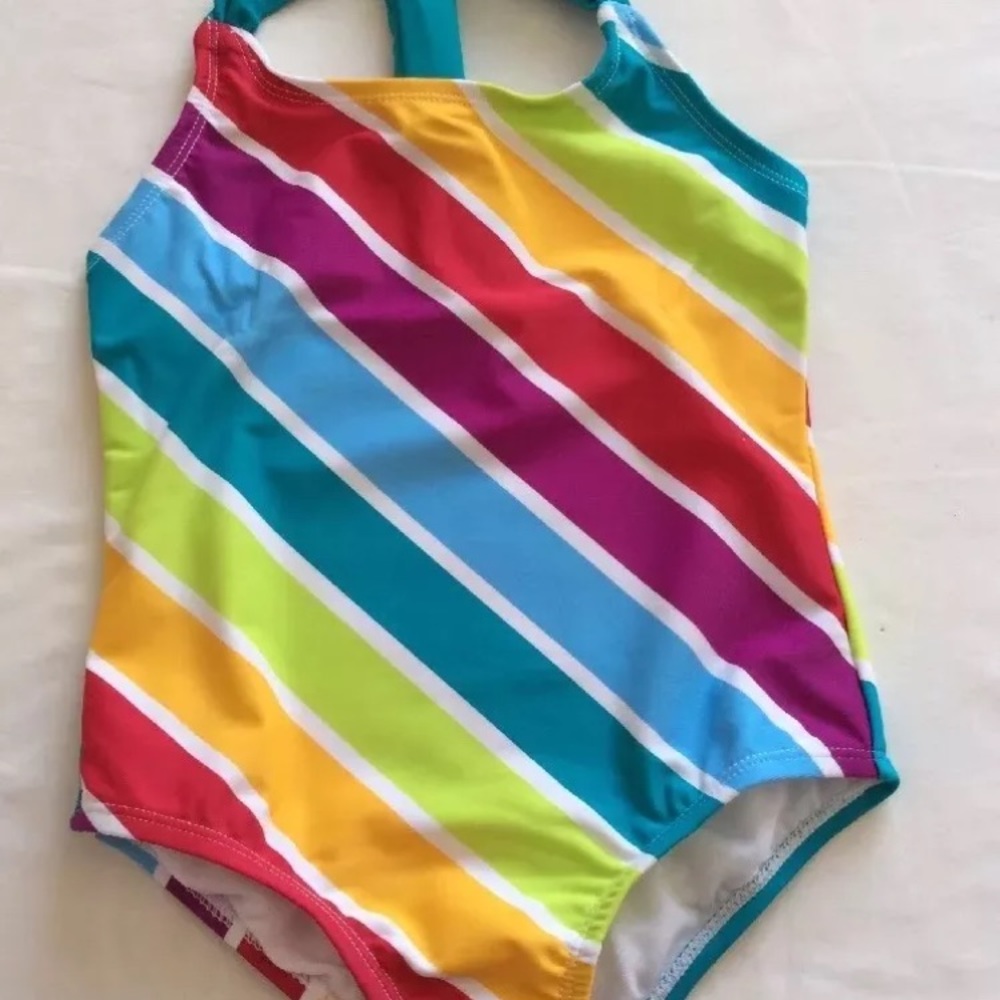 NWT GIRLS MULTICOLORED SWIMSUIT -S/P 6-6X NEW