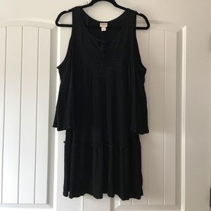 Black Cold Shoulder Boho Dress Sz L