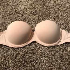 Pink tan strapless bra