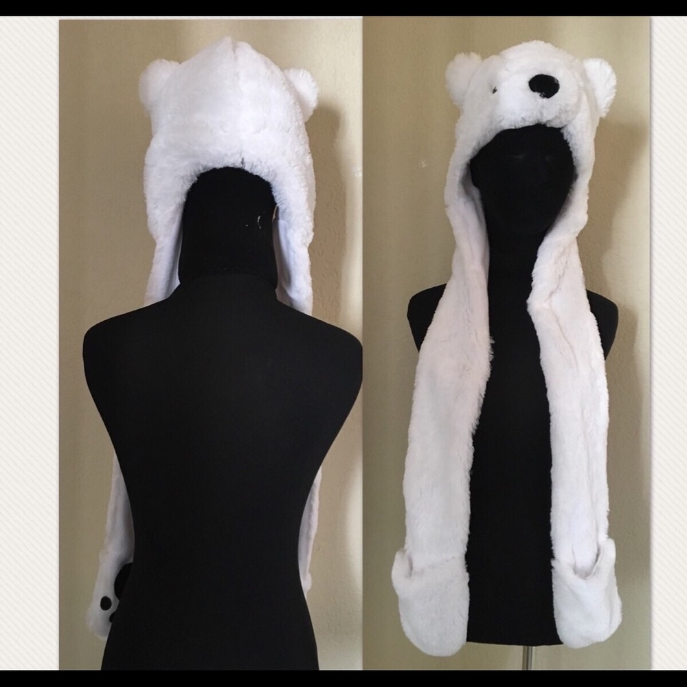🐻🐼 White Polar Bear Spirit Hood