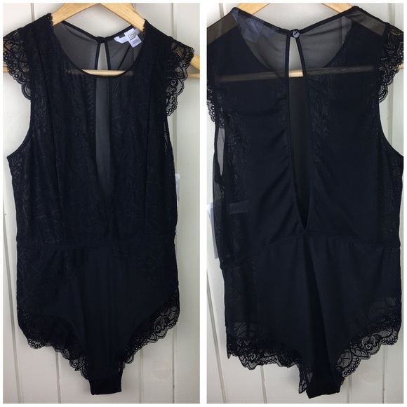 Flora Nikrooz khloe black lace mesh bodysuit - Picture 6 of 8
