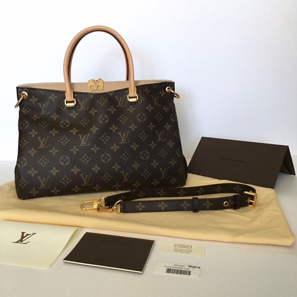 Authentic Louis Vuitton MM Pallas Monogram Dune
