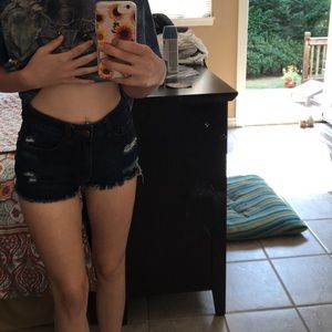 High waisted distressed BDG shorts