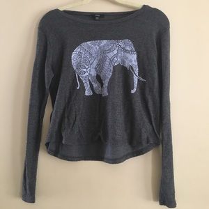 Elephant long sleeve crop top