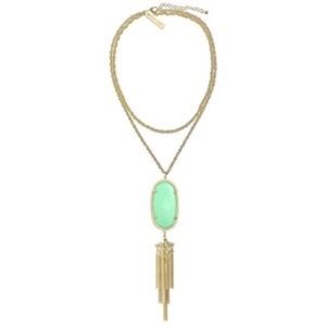Kendra Scott Rayne necklace in Mint. Gold.
