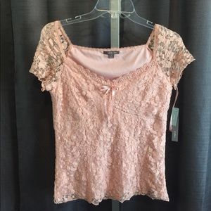 Apt. 9 Pink Lace Blouse - S
