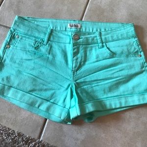 Celebrity Pink Jeans stretchy teal shorts, sz 11