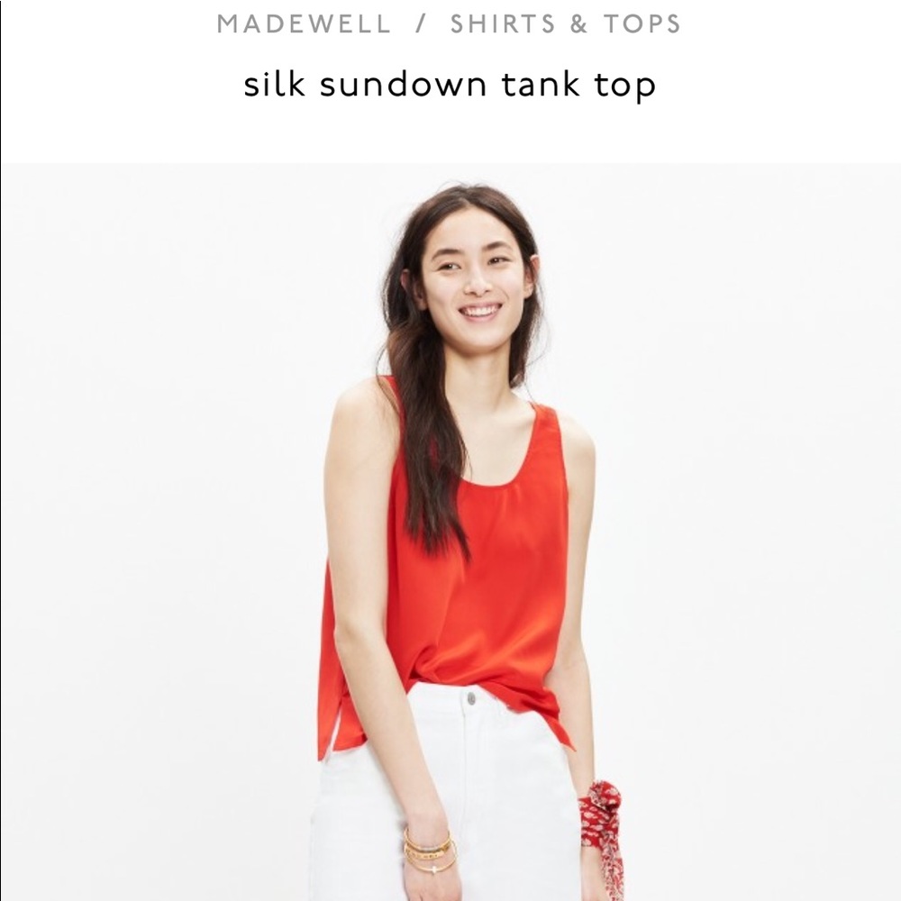 Madewell Silk Sundown tank in Black