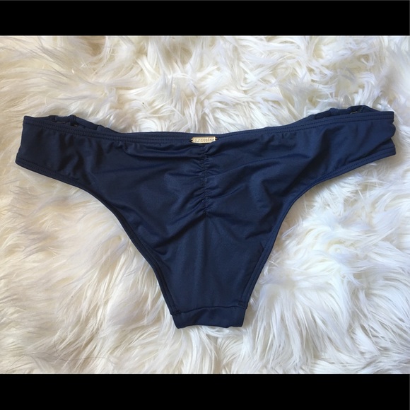 Sunseeker Navy microfiber crochet bikini bottom 10 - Picture 2 of 5