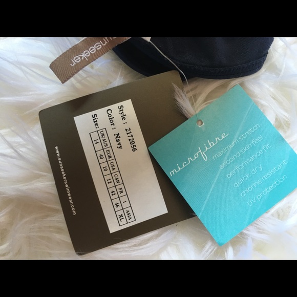 Sunseeker Navy microfiber crochet bikini bottom 10 - Picture 4 of 5