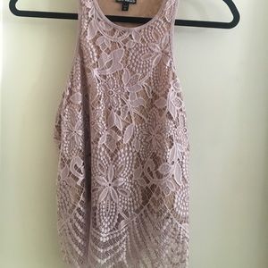 Express light pink lace top