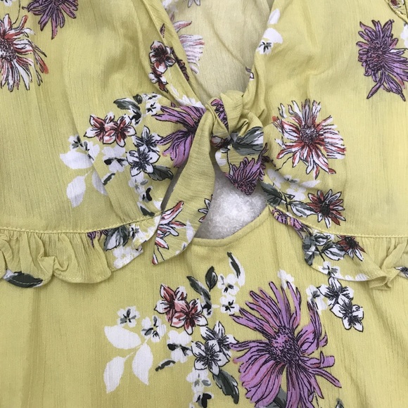 • NWT Dolls Kill • Floral Yellow Mini Dress • - Picture 2 of 7