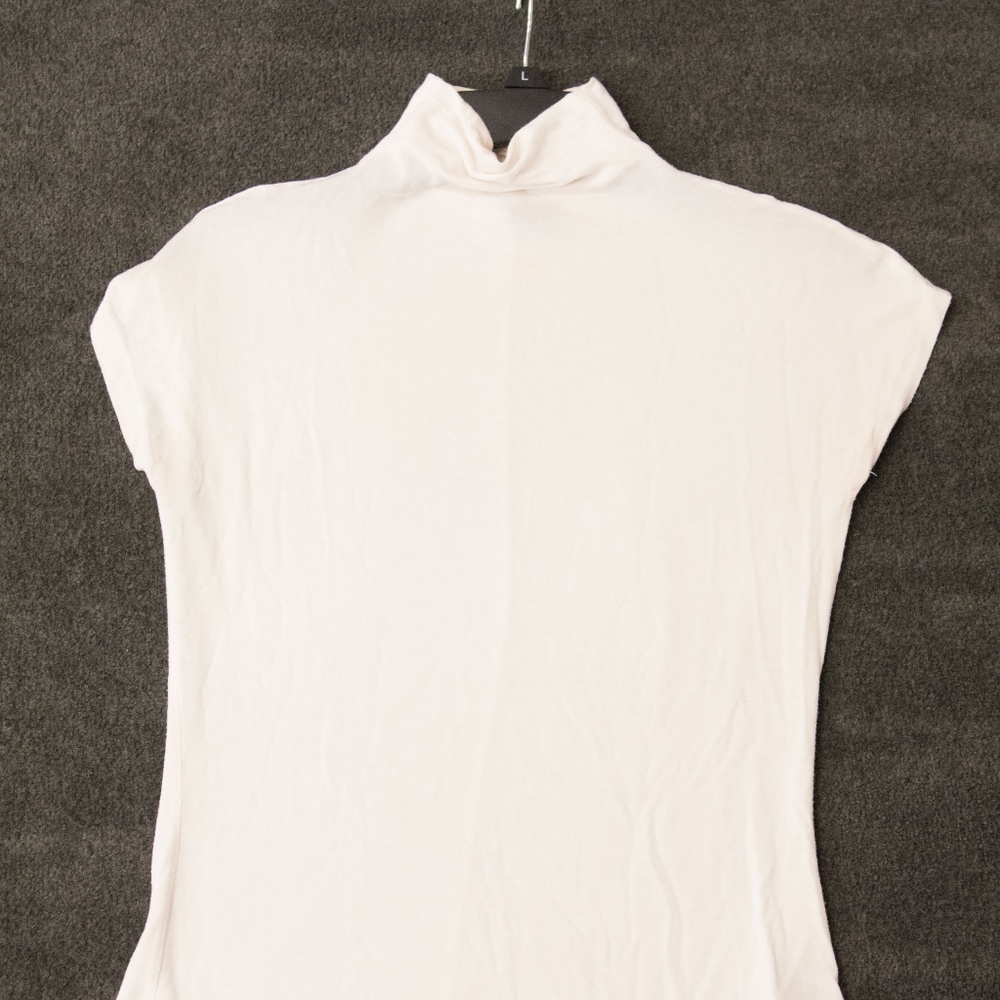 Off Cream Cap Sleeve Turtleneck
