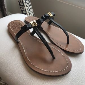 Tory Burch Black T Strap Sandals