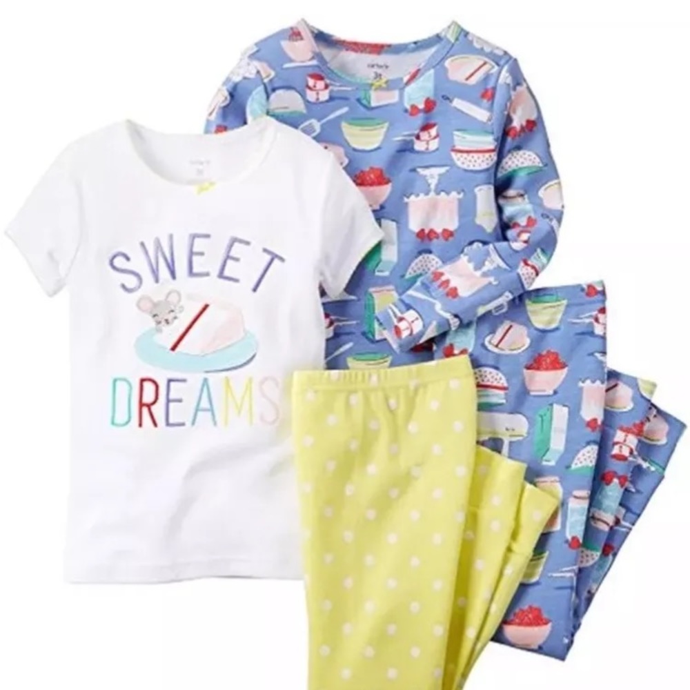 Carters Girl Sweet Dreams 4 Pc PJs Set 3T MSRP $34