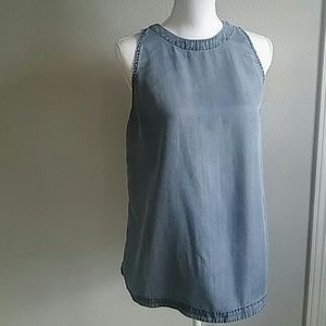 Gap Maternity Sleeveless Chambray Denim Shirt