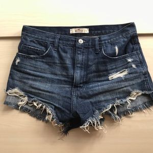 Hollister, dark wash jean shorts