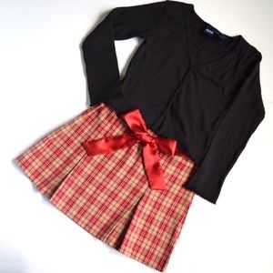 Black &a Red Plaid Dress Size 10/12