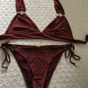 Burgundy swim bikini