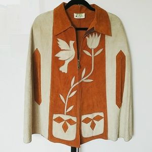 Unique Vintage Suede Poncho