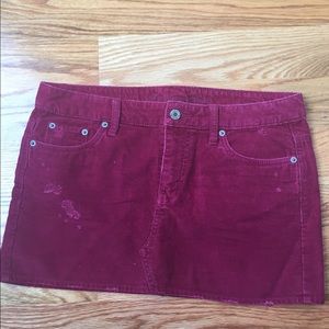 American Eagle distressed corduroy mini skirt